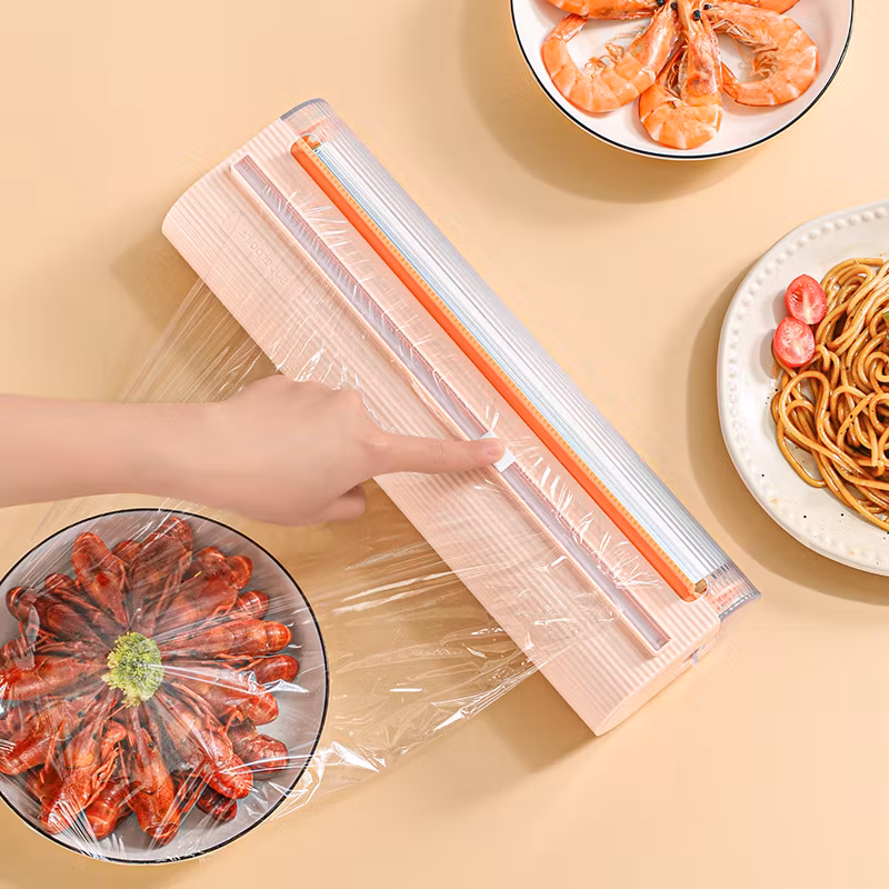 Double-Compartment Cutter Magnetic Refrigerator Tear-Free Tin Foil Oil Paper Cling Film Food-Specific Cutter Storage Artifact Home