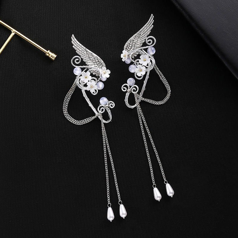 Earclip retro earrings tassel earrings